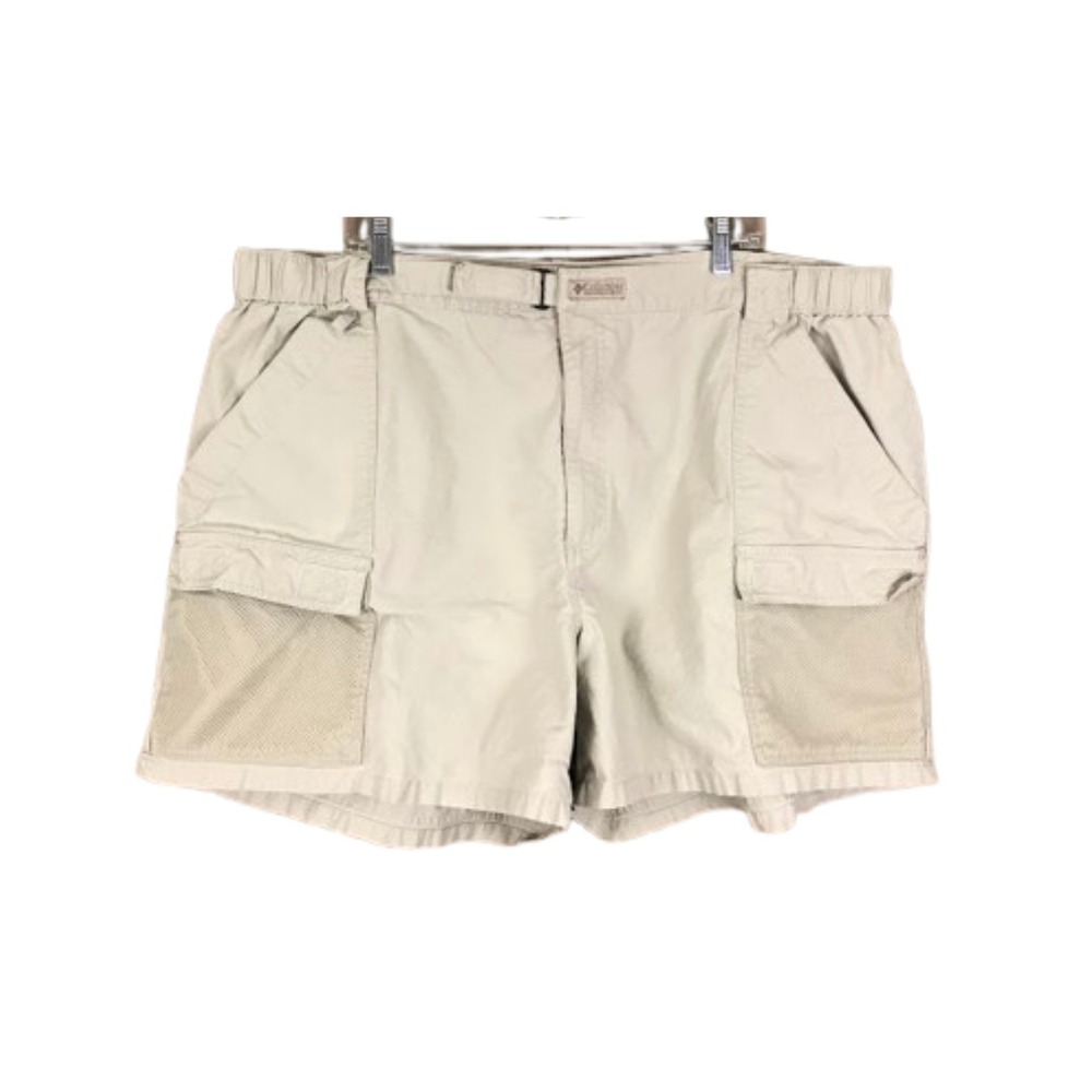 Columbia Mens PFG Cargo Fishing Shorts Relaxed Fit Beige Outdoor Size 3XL